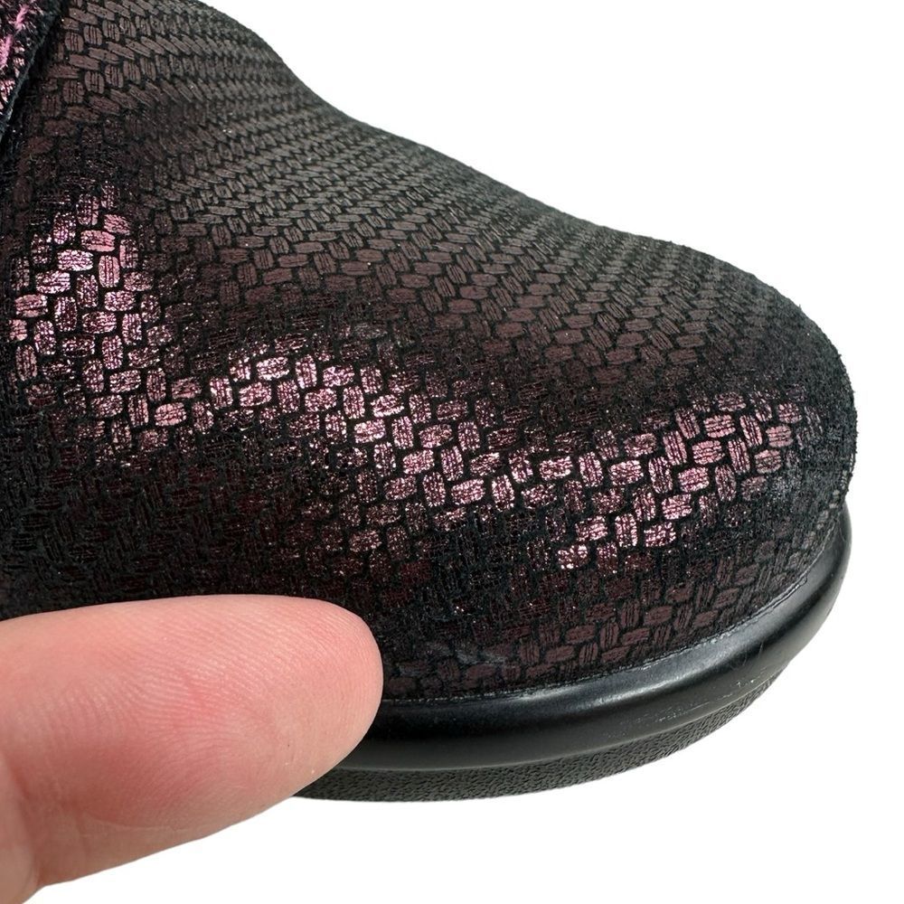 Women’s Alegria Lauryn Purple Wine Weave Cross Strap Metallic Clog Shoe Size 6.5 - Picture 3 of 8